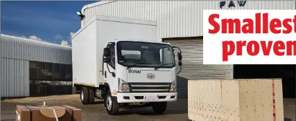  ?? Photo: FAW Trucks SA ?? The 8.140FL is sourced from the FAW China Corporatio­n and assembled at FAW Trucks SA’s production facility at Coega, Gqeberha.