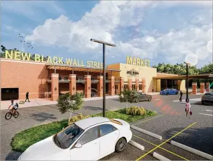  ?? COURTESY ?? The New Black Wall Street Market in Stonecrest, seen in rendering, is slated for a soft opening at the end of May. The project aims to eventually feature more than 100 businesses.