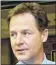  ??  ?? DEFIANT: Nick Clegg insists he will not resign after his party’s Euro poll disaster