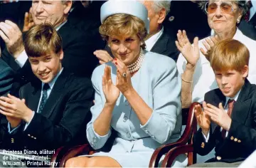 ??  ?? Prințesa Diana, alături de băieții ei, Printul William și Prințul Harry