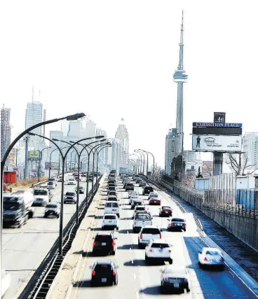  ?? PETER J. THOMPSON / NATIONAL POST FILES ?? Almost 44 per cent of those who live and work in the City of Toronto commute by public transit and another 40 per cent commute by car on a very congested road network.