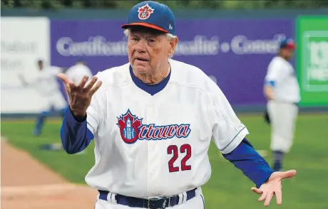  ?? JAMES PARK ?? Ottawa Champions manager Hal Lanier is still going strong at age 75, and with another baseball season about to begin.