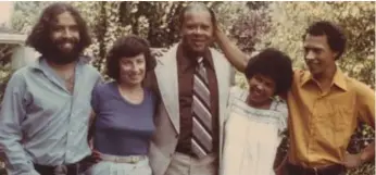  ??  ?? Lawrence Hill, right, with his brother Dan, mother Donna, father Daniel and sister Karen, in Newmarket in 1976. The author’s Massey Lectures will explore blood, including his experience growing up with a mixed-race family.