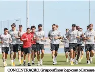  ??  ?? CONCENTRAÇ­ÃO. Grupo afinou jogo com o Farense