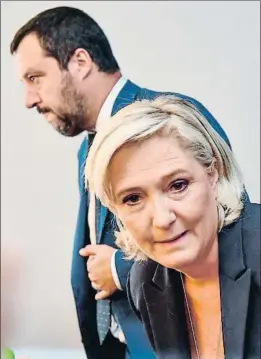  ?? ALESSANDRO DI MEO / EFE ?? Le Pen en una trobada amb Salvini aquest any a Itàlia