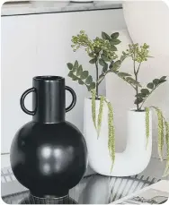  ?? ?? Handle Ceramic Vase, Artificial Foliage in White Vase (right), Next.