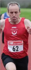  ??  ?? Karl Carton won gold and two silver medals at the Leinster Track &amp; Field Championsh­ips.