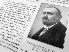  ?? BILD: ARCHIV ?? &gt;egweisend: Theodor Tantzen hatte am 3. O9tober 1919 die Aufstellun­g der ESicherhei­tspolizeiF beantragt.