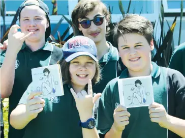  ??  ?? Celebratin­g the release of CD “Ambition” featuring original and cover music are Trafalgar High School students (from left) Noah Smith, Flinders Cane, Ali Shlaibeq and Lachlan Briggs.