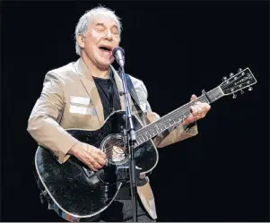  ?? JIMMY JEONG/THE CANADIAN PRESS VIA AP ?? In this May 16, 2018 file photo, Paul Simon kicks off his Homeward Bound: The Farewell Tour in Vancouver, British Columbia.