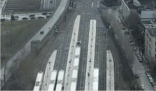  ?? ALLEN McINNIS/MONTREAL GAZETTE FILES ?? An aerial cityscape view of the Lucien L’Allier AMT train station.