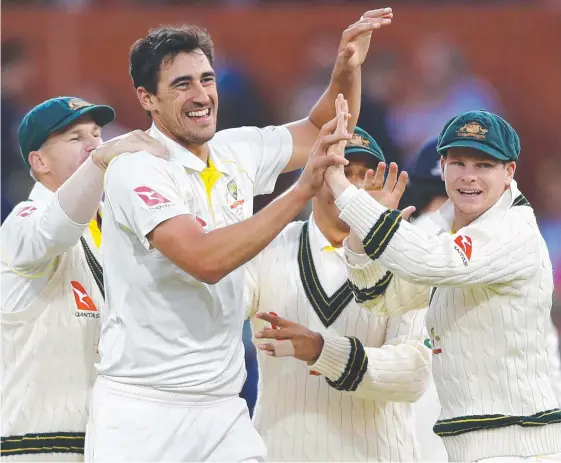  ?? Picture: CAMERON SPENCER/GETTY IMAGES ?? Mitchell Starc is looking forward to a fast, bouncy track in the third Test at the WACA.