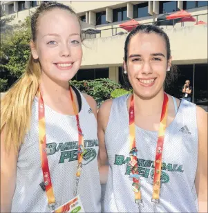  ?? JASON MALLOY/THE GUARDIAN ?? Sam Strain, left, and Francis Alvarez are excited to begin play Saturday at the Canada Games women’s basketball competitio­n in Winnipeg.