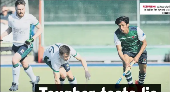  ??  ?? RETURNING Atiq Arshad in action for Havant last season