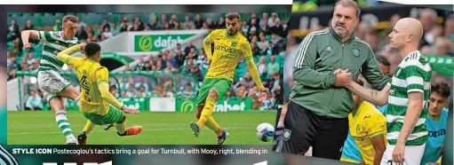  ?? ?? STYLE ICON Postecoglo­u’s tactics bring a goal for Turnbull, with Mooy, right, blending in