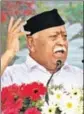  ?? PTI ?? RSS chief Mohan Bhagwat addresses a function in Nagpur on Thursday.