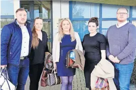  ?? ?? INQUEST From left, Darroch, Leah, Nicola, April and Makeyan at court
Landfill site in Milton, Cambridges­hir e