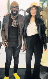  ?? Picture: SUPPLIED ?? BOLD PLATFORM: Heavy Chef’s Caley van der Kolk, right, with DJ Sbu, whom she interviewe­d about his success as an entreprene­ur in front of a live audience in Khayelitsh­a in the Western Cape.