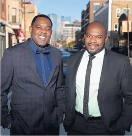  ?? TERRENCE ANTONIO JAMES/CHICAGO TRIBUNE ?? Gilbert Allen, left, and his brother, Michael Allen, are seen in Chicago on May 7. The two wrote “Brotherly Love,” a book that recounts a painful but transforma­tional period of their lives.