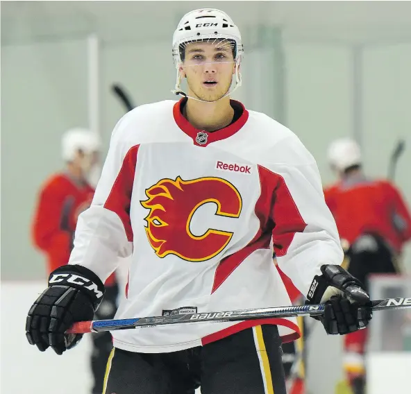  ?? — ELIZABETH CAMERON/POSTMEDIA NEWS FILES ?? Mark Jankowski, taken by the Calgary Flames in the first round of the 2012 entry draft, is about to take part in his first full Flames training camp and will be among those playing in the Youth Stars Classic in Penticton, B.C., this weekend.