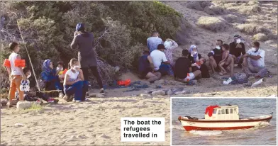  ??  ?? The boat the refugees travelled in