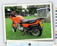  ??  ?? Left: More recently, MZs were fitted with Rotax four-stroke motors. The handsomely orange machine is a Saxon Tour Country 500, aimed at the town and country set, while the more convention­ally styled model is a Silver Star. Both excellent riding machines