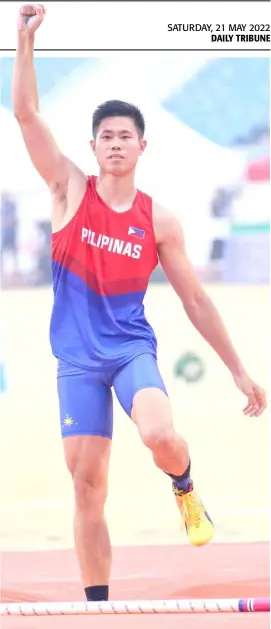  ?? PHOTOGRAPH COURTESY OF PSC ?? EJ Obiena is among the top performers for Patafa in the 31st SEA Games.