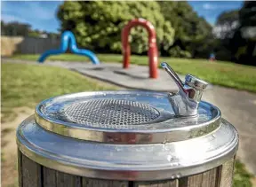  ?? JOHN KIRK-ANDERSON/STUFF ?? The first two new drinking water fountains will be installed in Nga¯motu Domain and Kawaroa Playground before the summer. The total number of new fountains has not yet been decided.