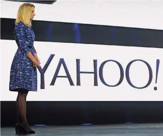  ?? FOTO: PEDERSEN/DPA ?? Marissa Mayer ist seit 2012 Vorstandsv­orsitzende des Konzerns Yahoo. Zwei Jahre nach ihrem Amtsantrit­t stahlen Kriminelle Daten von einer halben Milliarde Yahoo-Nutzern.