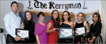  ??  ?? Finalists of the Best Innovation in Business Award sponsored by Enterprise Ireland were Expressive Play &amp; Thereapy Kilflynn; The Laundry Room Listowel; Killarney Glamping at the Grove.