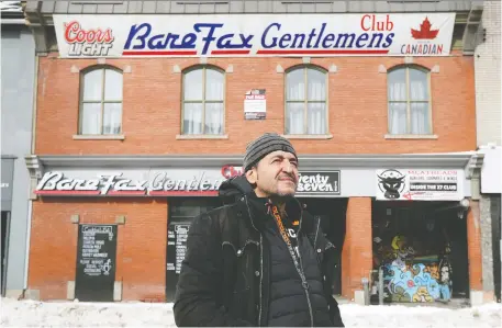  ?? TONY CALDWELL ?? Phil Bentivogli­o, owner of the Bare Fax Gentlemen's Club and The Twenty Seven Club on York Street in the ByWard Market, says when it came time to renew his liability coverage, his insurer said it would no longer cover his businesses.