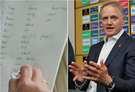  ?? Photo: Photosport ?? Joe Schmidt and Eddie Jones’ notorious 2023 form chart.