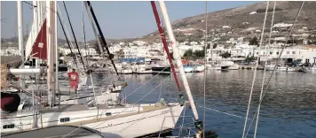  ??  ?? Attesting to its popularity, the Naoussa boat slip on the island of Paros is crowded, as the solitude of the open sea beckons.