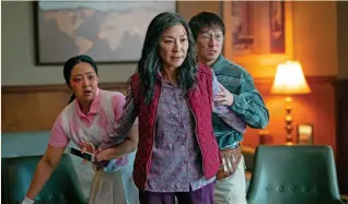  ?? ?? “Everything Everywhere All at Once” stars Jeff Cohen clients Michelle Yeoh and Ke Huy Quan.