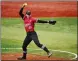  ?? MATT SLOCUM - THE ASSOCIATED PRESS ?? Canada’s Jenna Caira pitches against Mexico at the 2020 Summer Olympics, Tuesday, July 27, 2021, in Yokohama, Japan.