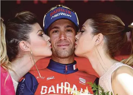  ?? AFP PIC ?? Vincenzo Nibali celebrates after winning the 16th stage of the 100th Giro d'Italia on Tuesday.