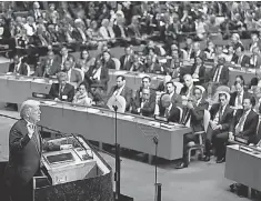  ?? SETH WENIG, AP ?? President Trump addresses U.N. General Assembly.