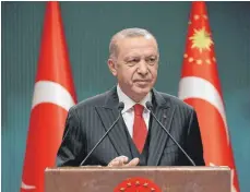  ?? FOTO: TURKISH PRESIDENCY/AP/DPA ?? Gegen mutmaßlich­e Beleidigun­gen gegen Staatspräs­ident Erdogan oder die Türkei geht die Regierung rigoros vor.