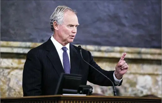  ?? ASSOCIATED PRESS ?? House Speaker Mike Turzai, R-Allegheny County, announces will resign from his seat before the end of his term on June 15, on June 10.
