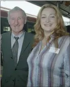  ?? Picture John Tarrant ?? Noel C Duggan and Eurovision Song Contest winner Niamh Kavanagh pictured at the 150th anniversar­y celebratio­ns of the Mallow-Killarney Railway line.