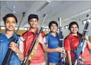  ?? BACHCHAN KUMAR ?? The four students have been practising for 4-5 hours every day at the Father Agnel shooting range.