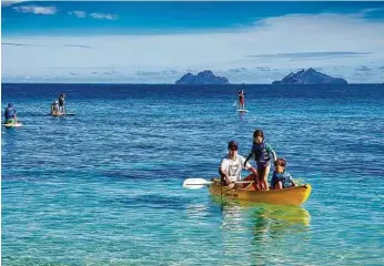  ??  ?? There’s no charge for sit-on-top kayaks, sailboats and paddle boards at Castaway Island Resort, Fiji.
