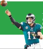  ??  ?? Tras un inicio de campaña adverso, el actual campeón repunta y aspira a playoffs CARSON WENTZ QB DE FILADELFIA