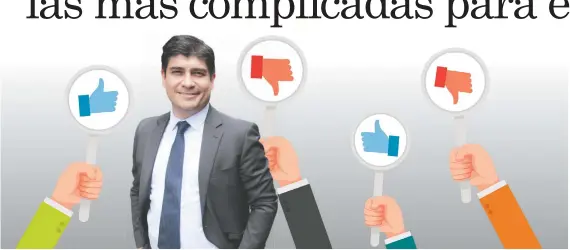  ?? El Gobierno de Carlos Alvarado influiría en las votaciones de alcalde, de acuerdo con los dirigentes del PAC. El presidente se vio obligado a impulsar nuevos impuestos, lo cual afectó su popularida­d. Elaboració­n propia/La República ??