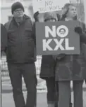  ??  ?? Activists celebrate Barack Obama’s veto of a bill that approved Keystone XL constructi­on Tuesday.