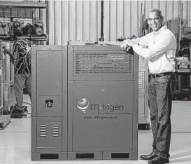  ?? James Nielsen / Houston Chronicle ?? Donald Williams’ M-Trigen moved this summer from making prototypes of the PowerAire system into commercial production at its Houston plant.