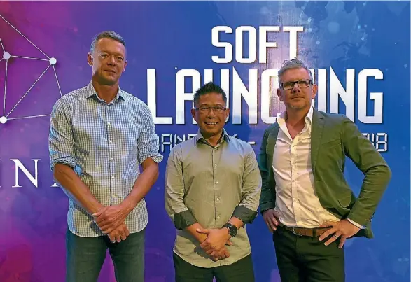  ?? SUPPLIED ?? Kiwis (left to right) Mark Pascall, Mitchell Pham, and Leigh Flounders at the Lina soft launch event in Bangkok.