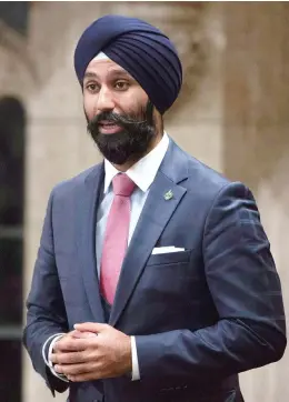  ?? THE CANADIAN PRESS/FILES ?? Liberal MP Raj Grewal, seen in 2016 in the House of Commons, stepped down this week as the MP for Brampton East, citing “personal and medical reasons.” The PMO said Friday that Grewal was getting help for a gambling problem.