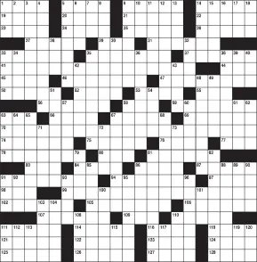  ??  ?? This crossword represents an escape room, with four articles you’ll need hidden inside. After you complete the grid, follow the directions at 41-, 70- and 99-Across to find what to do next. Working correctly will lead you to a four-word phrase with a total of 12 letters.