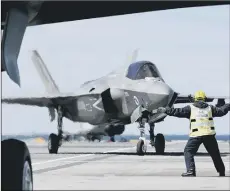  ?? ?? HI-TECH An F-35B Lighting jet on HMS Queen Elizabeth